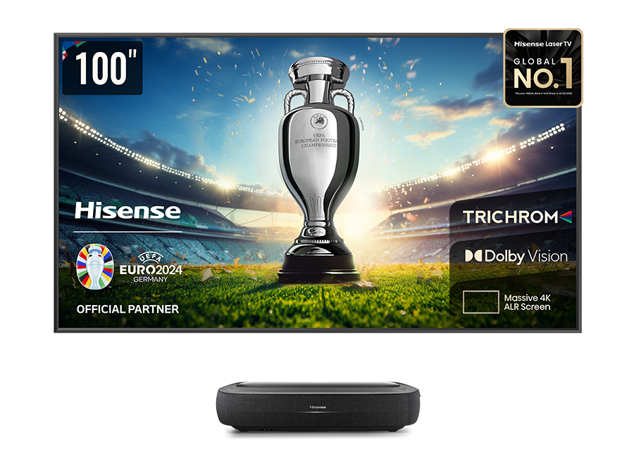   Hisense 100L9HD TriChroma Laser TV 4K 3000 Lume inkl. 100 Zoll Daylight Screen